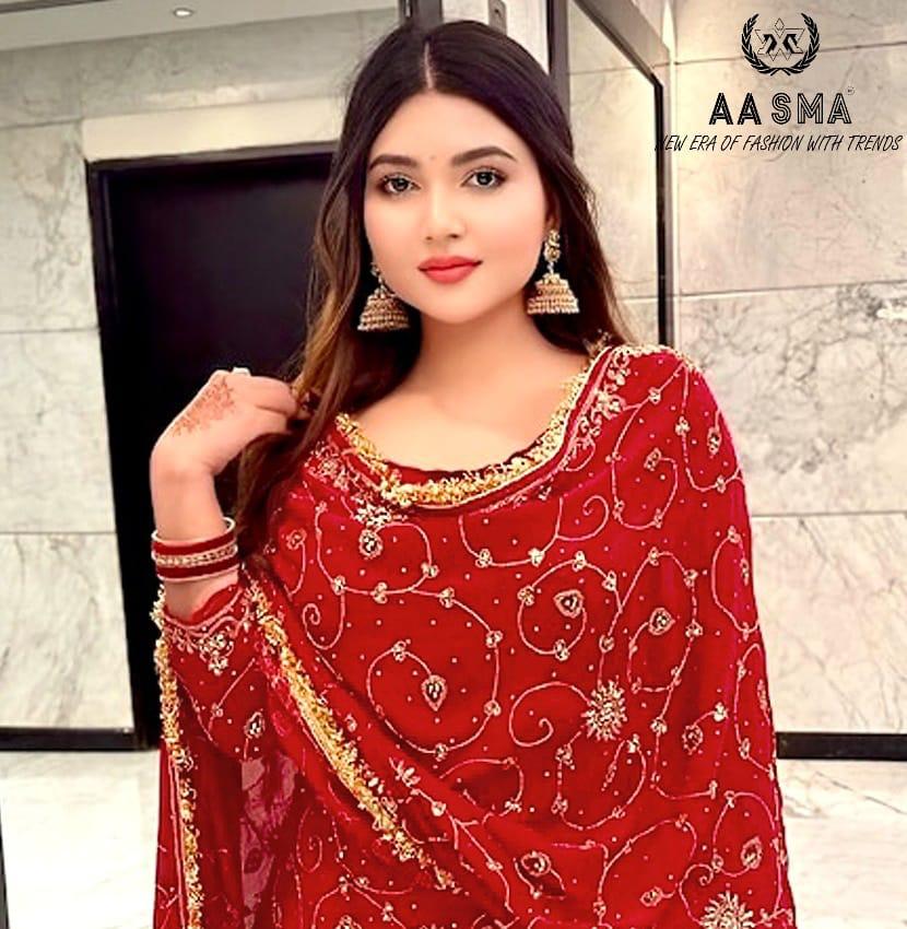 Aasma 207 Georgette Sharara Designer Salwar Suits Wholesale Market In Surat